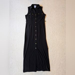 Carmen Marc Valvo Black Sleeveless Maxi Dress